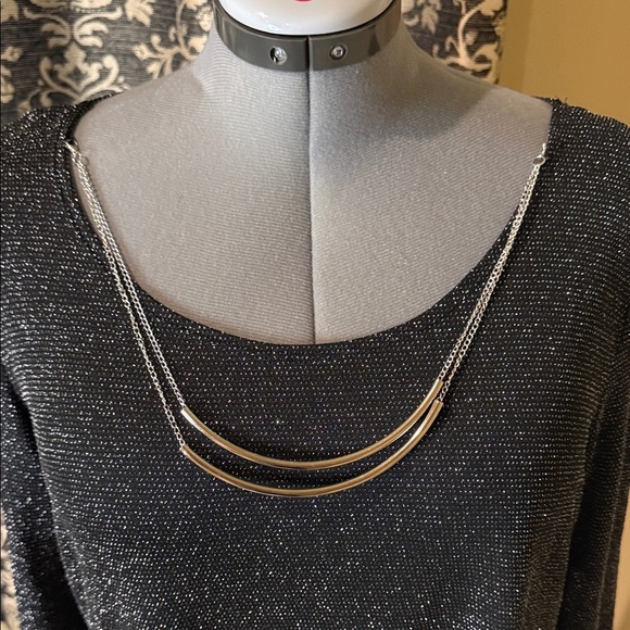 Clientele Blouse Black Shimmer Women's Top Size 1X - Picture 4 of 12